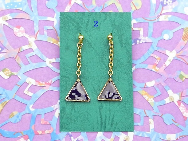 レジン・スタッドピアス「濃藍」