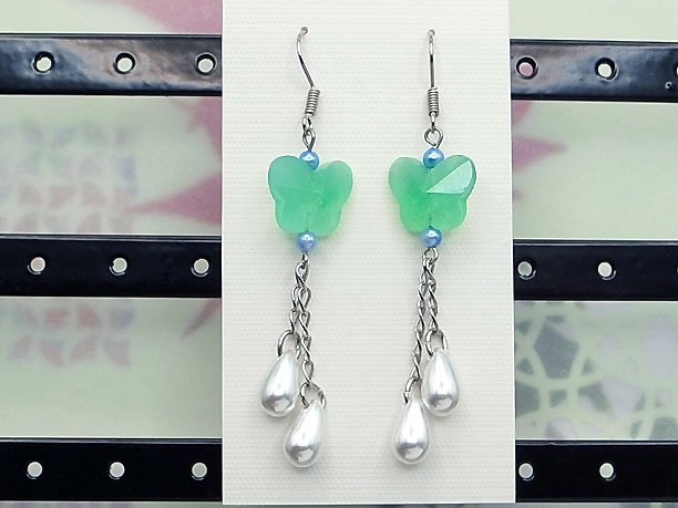 ビーズ・フックピアス「洋白」