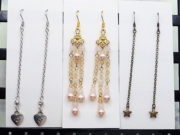 ビーズ・フックピアス「飛泉」