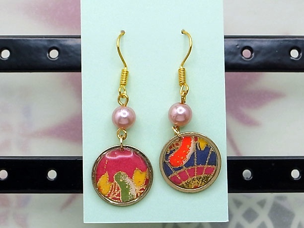 レジン・フックピアス「双輪」