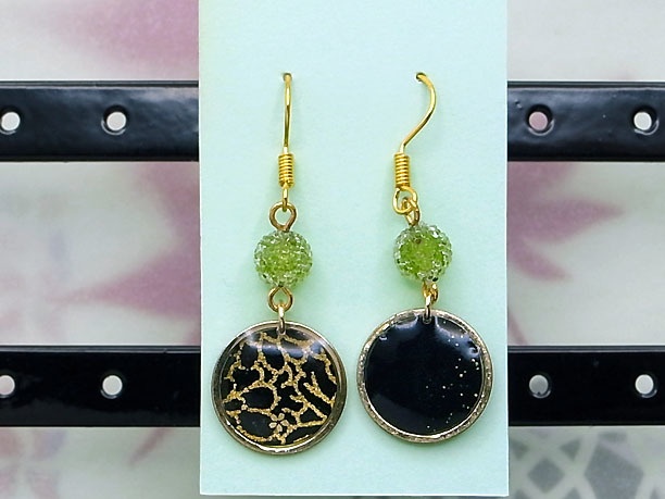 レジン・フックピアス「双輪」