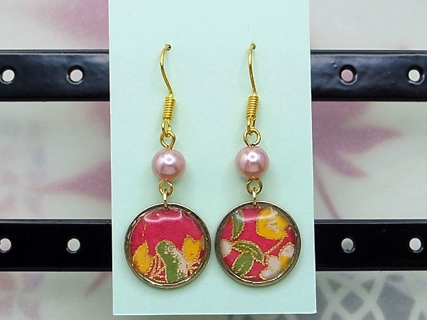 レジン・フックピアス「双輪」