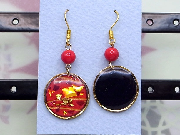 レジン・フックピアス「風鎮」