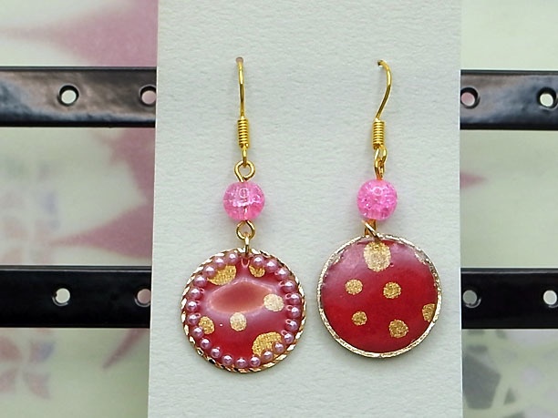 レジン・フックピアス「瓊玉」