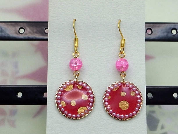 レジン・フックピアス「瓊玉」