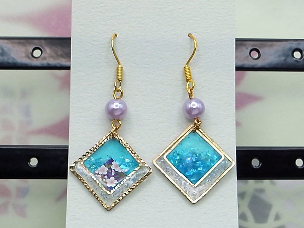 レジン・フックピアス「瓊玉」