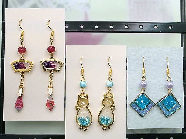 レジン・フックピアス「玉梓」