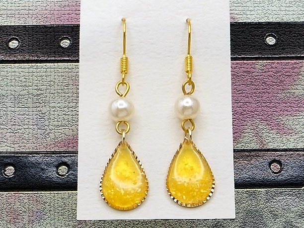 レジン・フックピアス「玉葉」