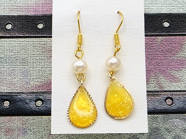 レジン・フックピアス「玉葉」
