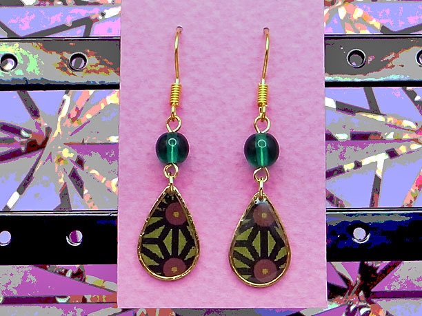 レジン・フックピアス雫「喜雨」