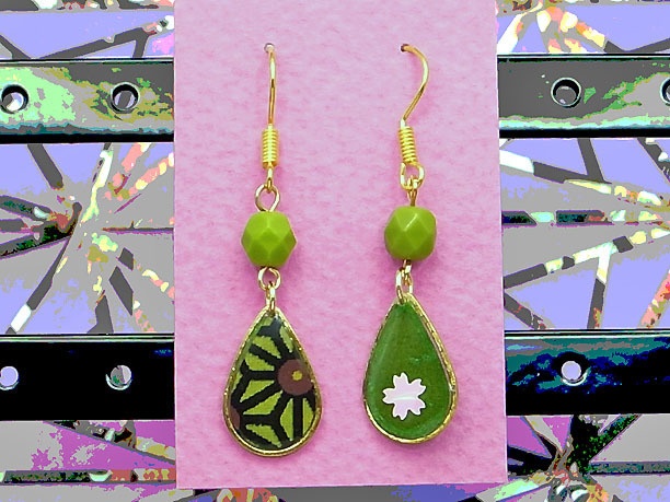 レジン・フックピアス雫「喜雨」