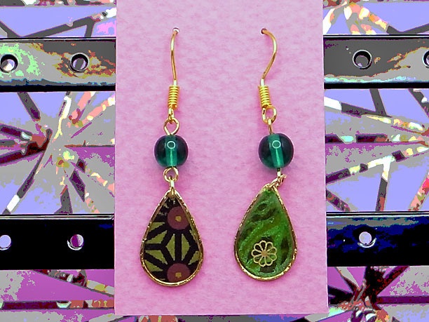 レジン・フックピアス雫「喜雨」