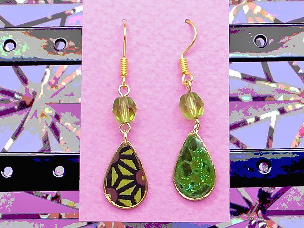 レジン・フックピアス雫「喜雨」