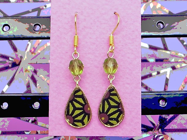 レジン・フックピアス雫「喜雨」