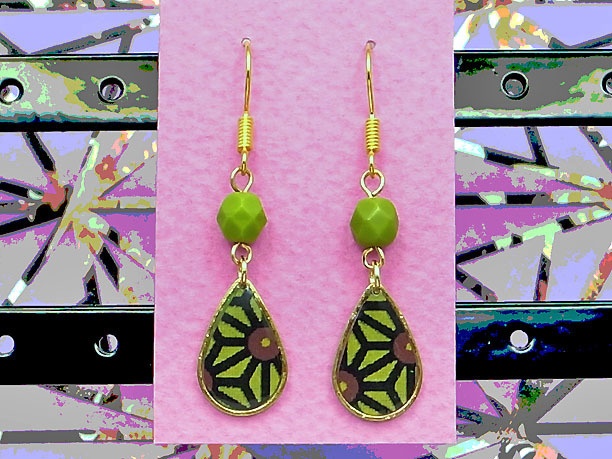 レジン・フックピアス雫「喜雨」