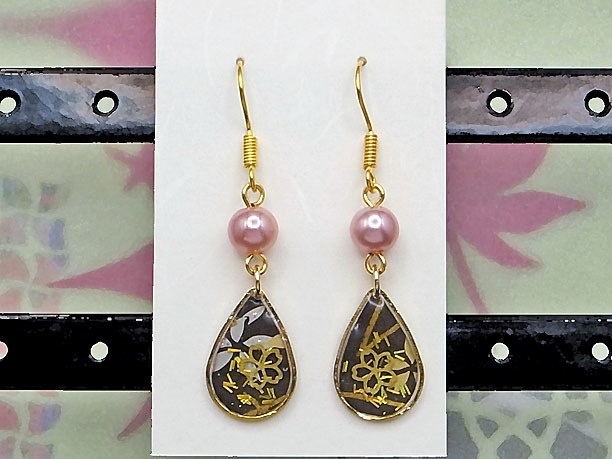 レジン・フックピアス雫「漫雨」