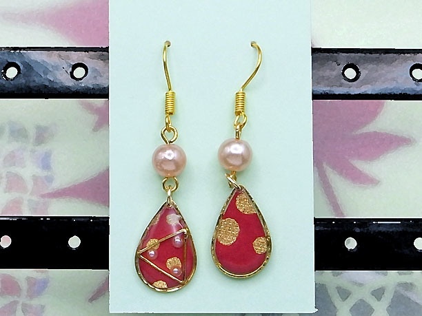 レジン・フックピアス雫「漫雨」