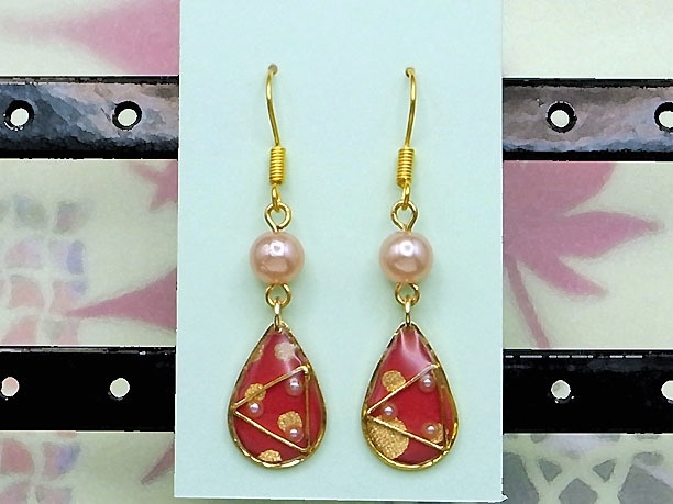 レジン・フックピアス雫「漫雨」