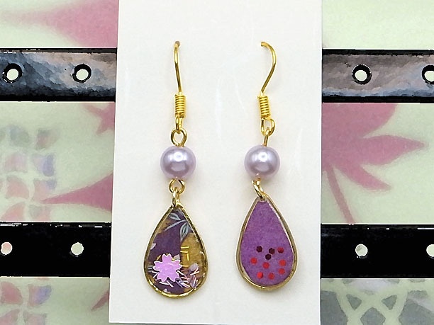 レジン・フックピアス雫「漫雨」