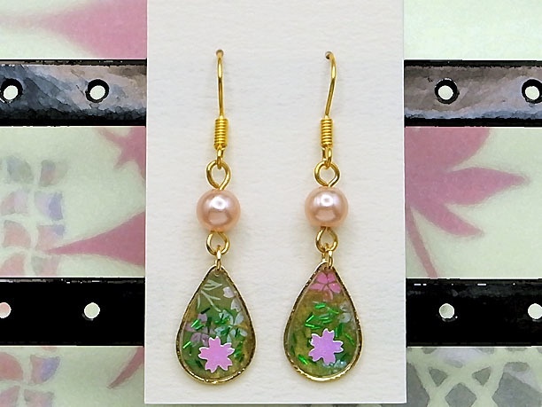 レジン・フックピアス雫「漫雨」