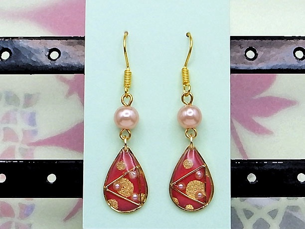 レジン・フックピアス雫「漫雨」