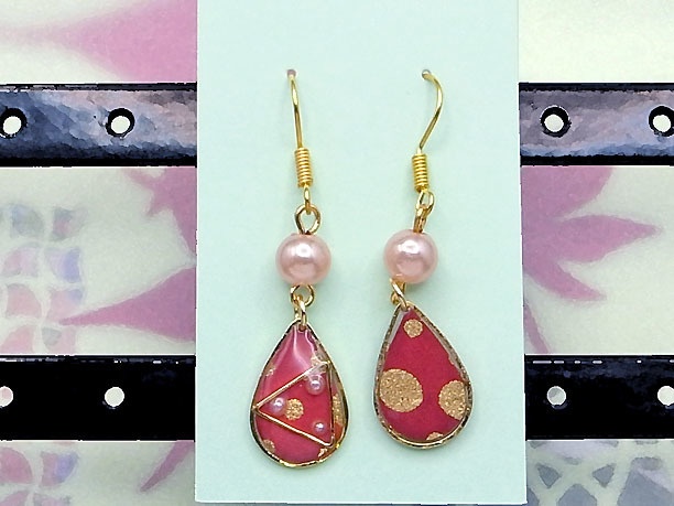 レジン・フックピアス雫「漫雨」