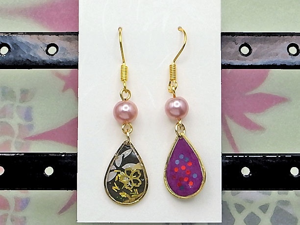 レジン・フックピアス雫「漫雨」