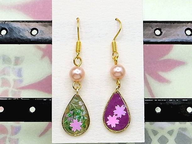 レジン・フックピアス雫「漫雨」