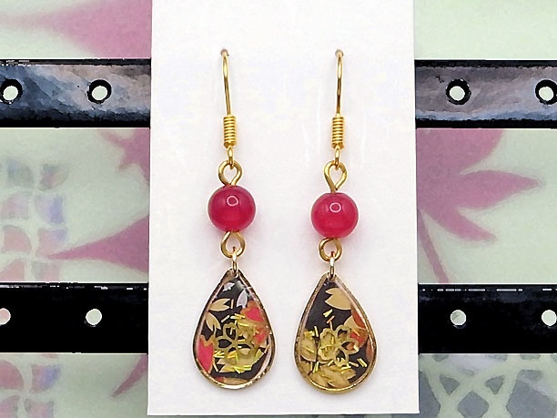 レジン・フックピアス雫「漫雨」