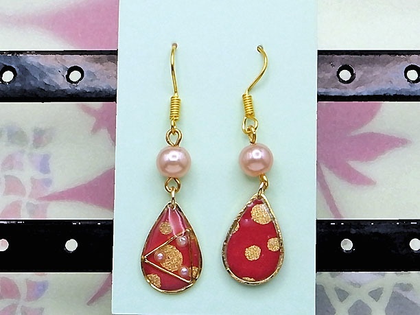 レジン・フックピアス雫「漫雨」