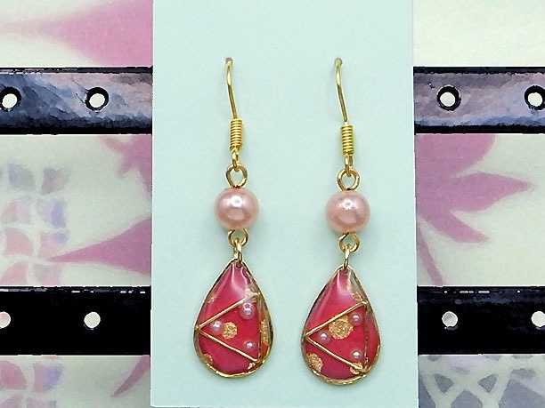 レジン・フックピアス雫「漫雨」