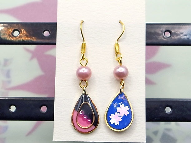 レジン・フックピアス雫「水郷」