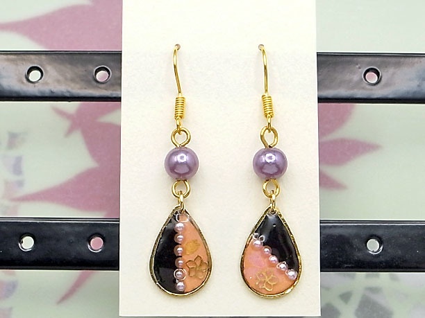 レジン・フックピアス雫「水郷」