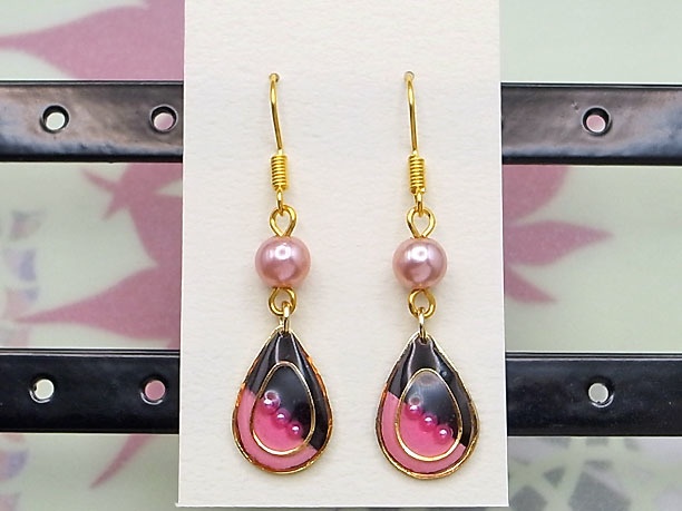 レジン・フックピアス雫「水郷」