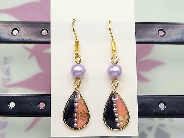 レジン・フックピアス雫「水郷」