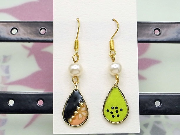 レジン・フックピアス雫「水郷」