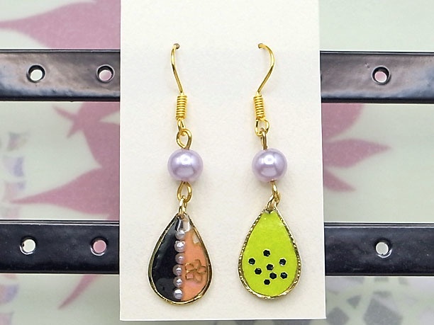 レジン・フックピアス雫「水郷」