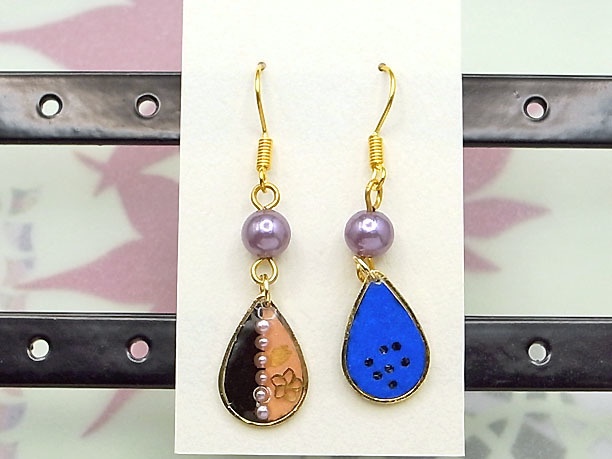 レジン・フックピアス雫「水郷」