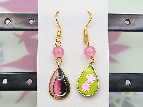 レジン・フックピアス雫「水郷」