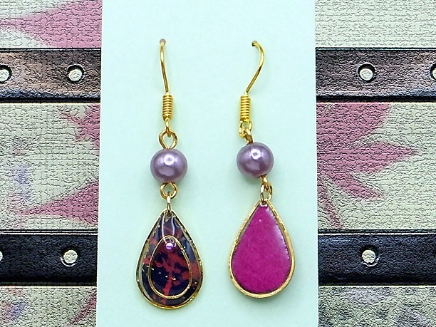 レジン・フックピアス雫「春霖」