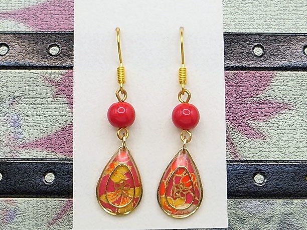 レジン・フックピアス雫「春霖」