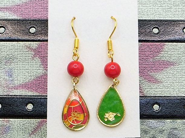 レジン・フックピアス雫「春霖」