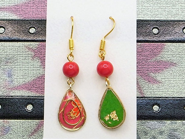 レジン・フックピアス雫「春霖」