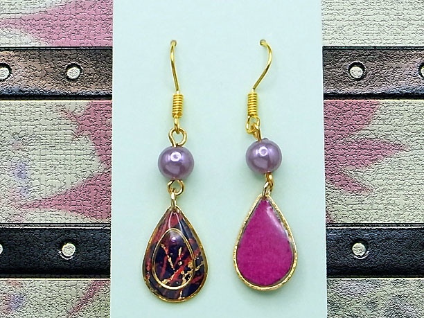 レジン・フックピアス雫「春霖」