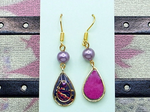 レジン・フックピアス雫「春霖」