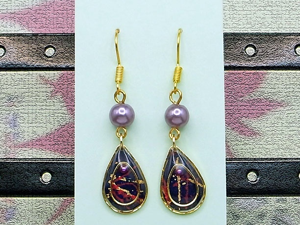 レジン・フックピアス雫「春霖」