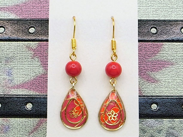 レジン・フックピアス雫「春霖」