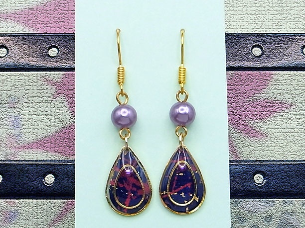 レジン・フックピアス雫「春霖」