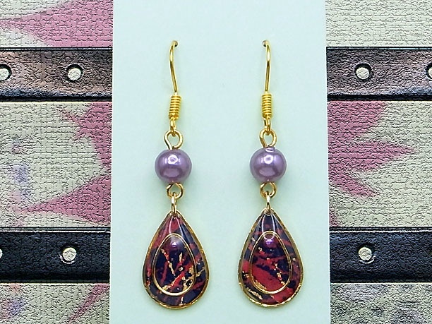 レジン・フックピアス雫「春霖」