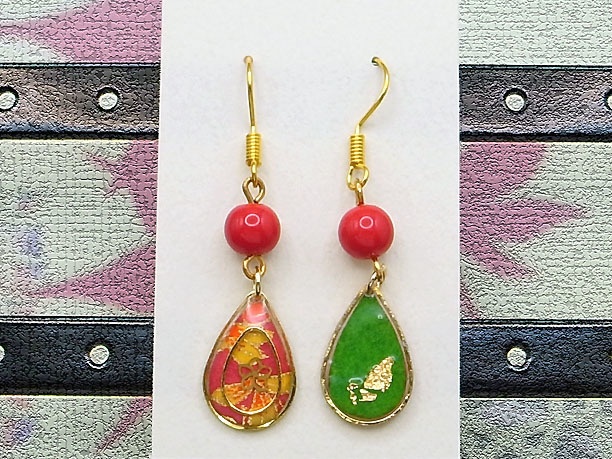 レジン・フックピアス雫「春霖」